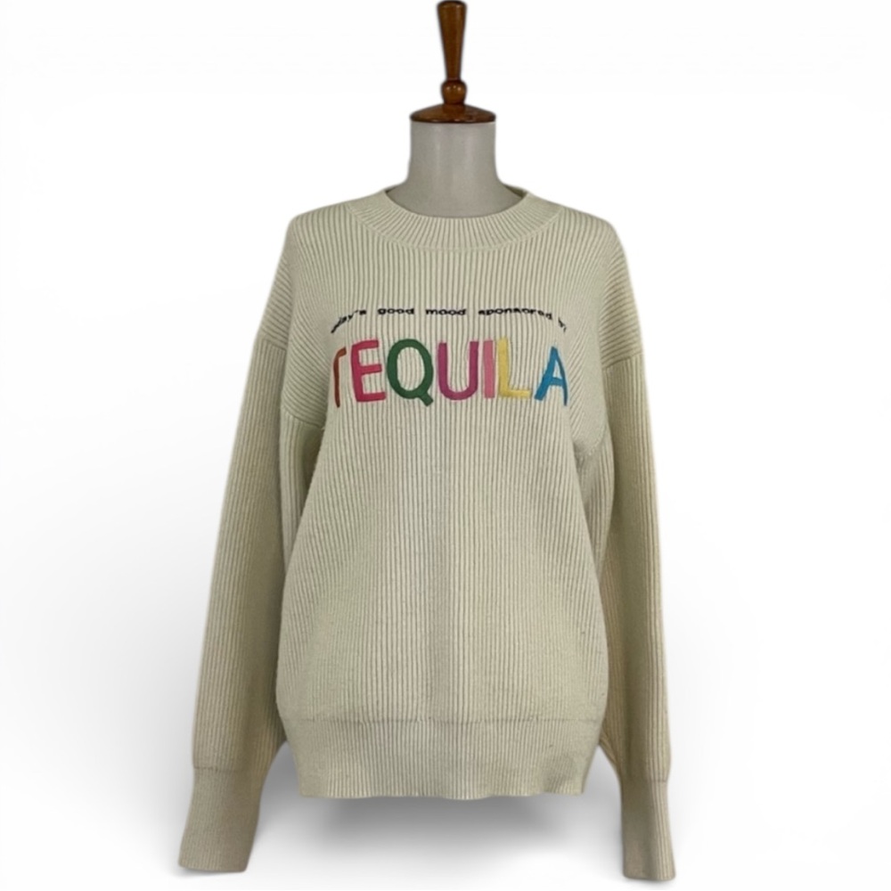 LFD Sweater Women’s M This Good Mood Sponsored By Tequila Long Sleeve Crew‎ Neck